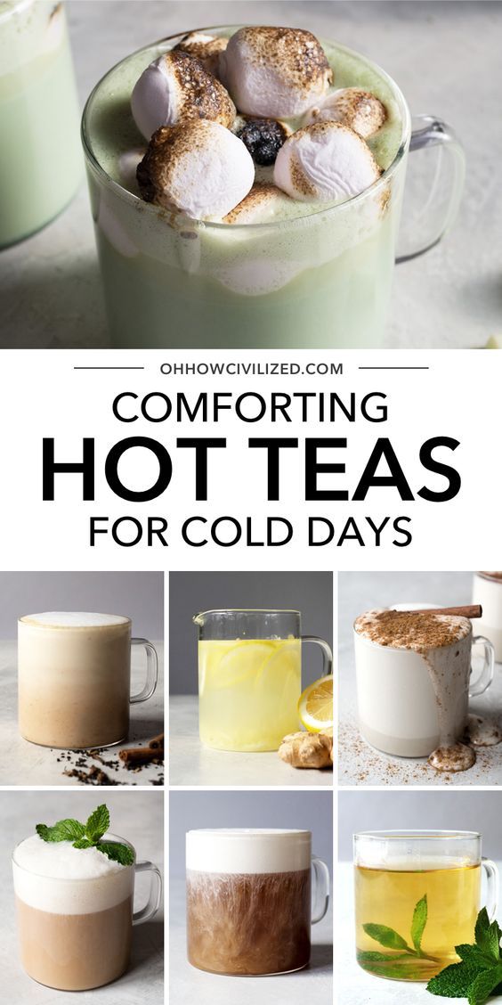 hot teas for cold days with text overlay