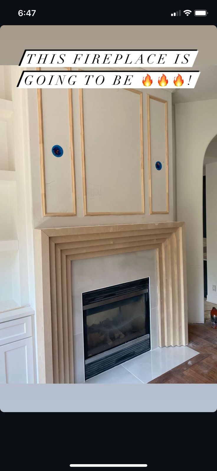 the fireplace is going to be painted white