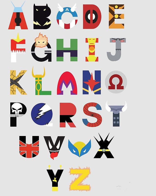 the letters are made up of different shapes and sizes