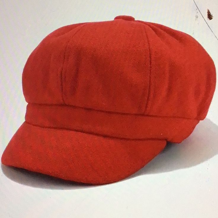 Stunning Scarlet Red Octagonal Newsboy Casual Hat. Pretty Sun Protection. Nice Lightweight Polyester Material. Adorable And Stylish. Casual Adjustable Solid Color Beret, Casual Adjustable Beret, Red Flat Cap Beret For Fall, Casual Red Hat With Short Brim, Casual Red Beret For Winter, Trendy Red Cap, Casual Red Winter Beret, Adjustable Red Winter Beret, Red Adjustable Winter Beret