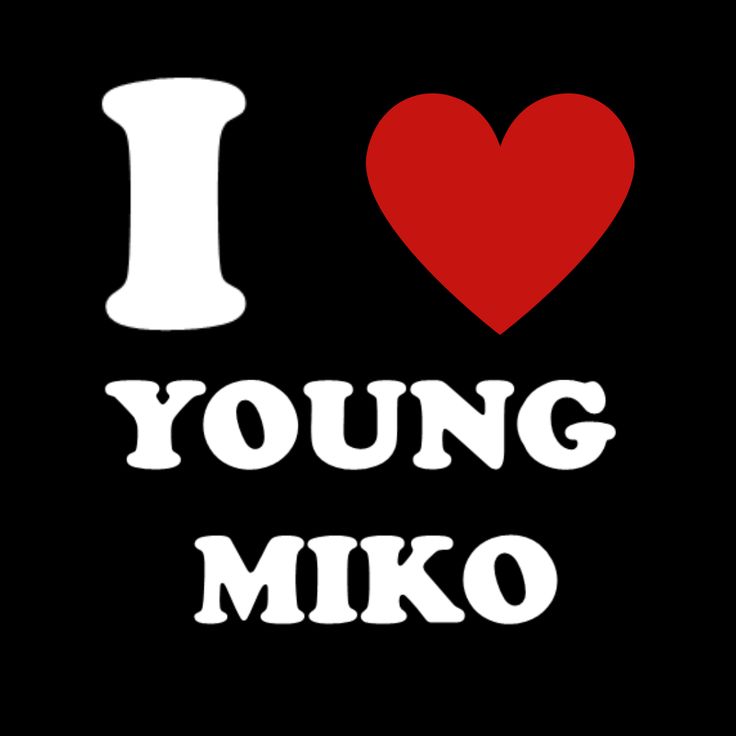 i love young miko sticker on a black background