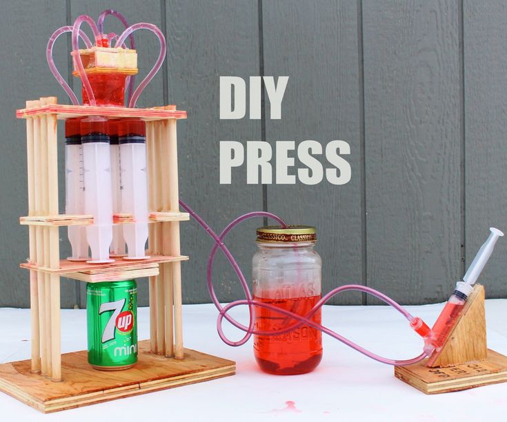 a diy press is being used to make an experiment