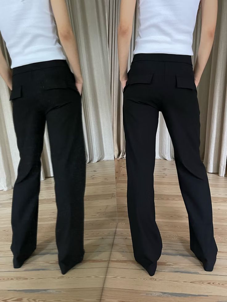 Chic Full-length Pants With Hip Pockets, Semi-formal Tailored Bottoms With Side Pockets, Tailored Semi-formal Bottoms With Side Pockets, Fitted Pants With Pockets For Business Casual, Tailored Bottoms With Pockets For Work, Chic Business Bottoms With Welt Pockets, Chic Dress Pants With Welt Pockets For Office, Tailored Wide Leg Pants With Pockets For Office, Fitted Harem Pants With Pockets