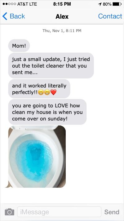 two texts that are being shared to someone on their cell phone, one is blue and the other is white