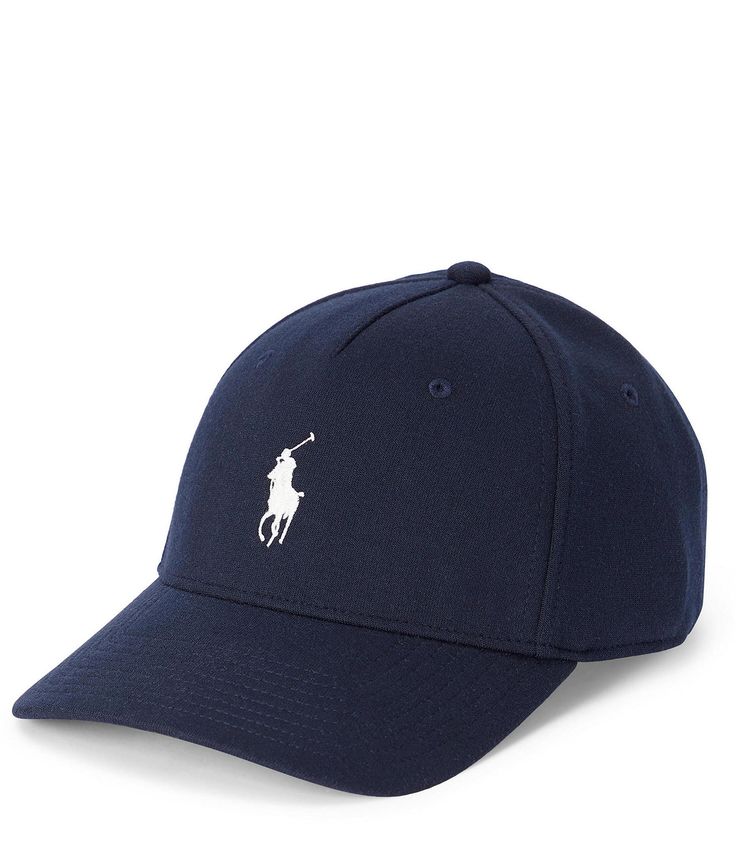 From Polo Ralph Lauren&#x2C; this cap features:signature embroidered Pony at the front"Polo Ralph Lauren" embroidery and an adjustable snapped strap at the backseamed billfive-panel constructionembroidered ventilating eyeletsmesh sweatband at the interior22¾" inner circumferencecotton/polyesterspot cleanImported. Retro Hats Men, Hats For Men Caps, Navy Hat With Embroidered Logo And Curved Visor, Fitted Baseball Cap With Embroidered Logo, Classic Hat With Embroidered Logo, One Size, Classic Hat With Embroidered Logo, One Size Fits Most, Classic Hat With Embroidered Logo, Shifting Wardrobe, Cap Men Fashion