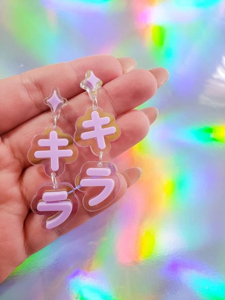 Kira Kira Earrings - Pop Pastel Pastel Goth Earrings, Japanese Earrings, Earrings Anime, Japanese Hiragana, Earrings Japanese, Anime Earrings, Goth Earrings, Witch Earrings, Kawaii Earrings