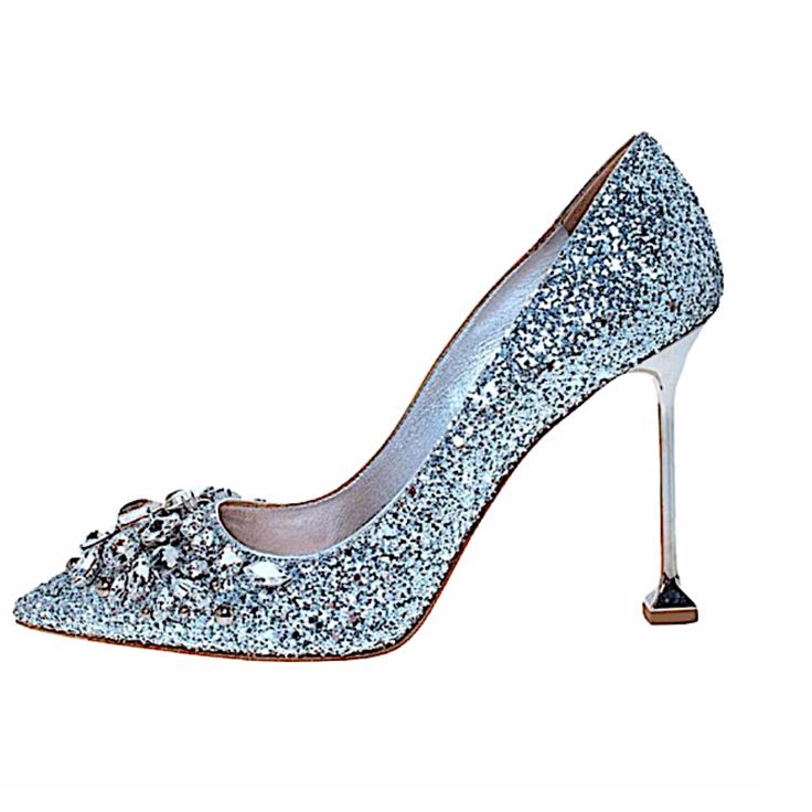 Categories :Women Est. Retail: $885 Category:Shoes Sub-Category:Heels Designer:Miu Miu Condition:Never Worn, With Tagmore Info Material:Glitter Colour:Silver Size:38 Eu Glitter Shoes Heels, Miu Miu Heels, Shoes Glitter, Pointy Pumps, Jeweled Heels, Black Peep Toe Heels, Pointed Pumps, Glitter Pumps, Embellished Heels