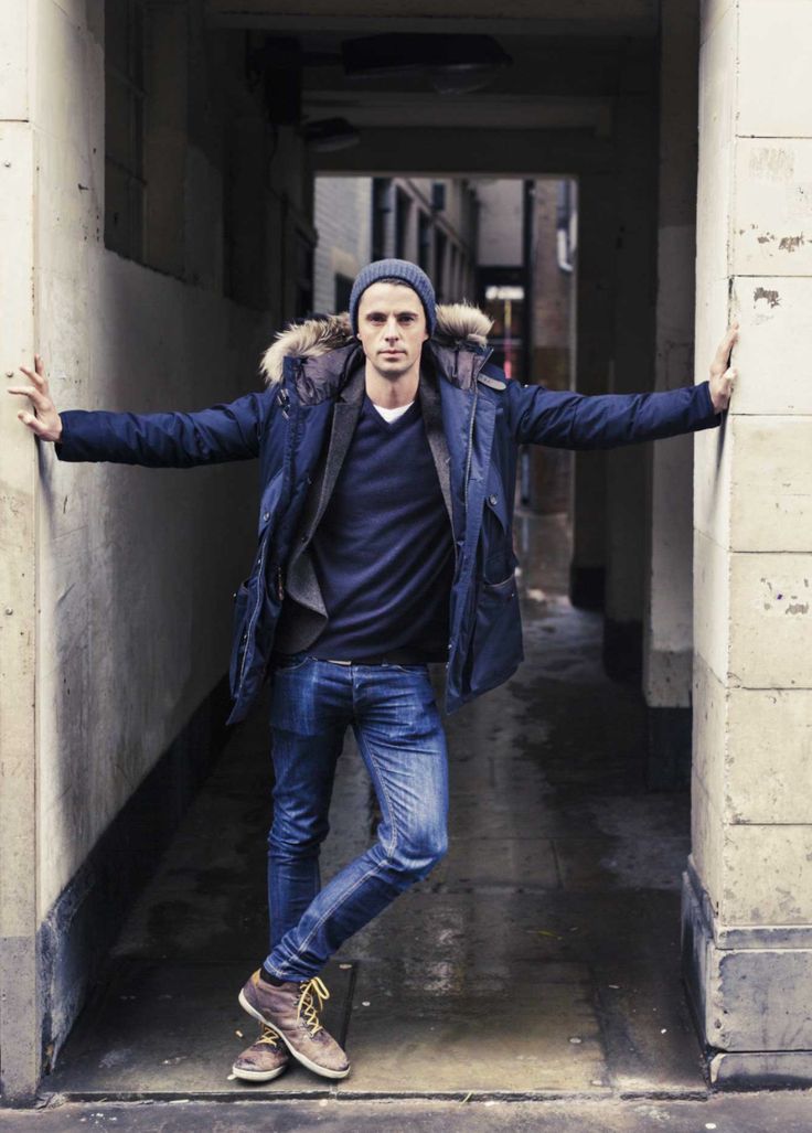 Matthew Goode Parka Outfit, Mens Wardrobe Essentials, Men Street, Mens Winter Fashion, 가을 패션, Men Looks, Men Winter, Mens Street Style, Well Dressed