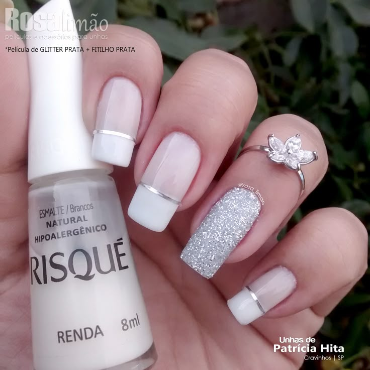 Unha francesinha luxo #unha #nail #unhadecorada Nails Matte, Nails Glitter, Diy Nail Designs, Nails Simple, Colorful Nail Designs, Trendy Nail Design, Nail Designs Glitter, Fabulous Nails, Matte Nails