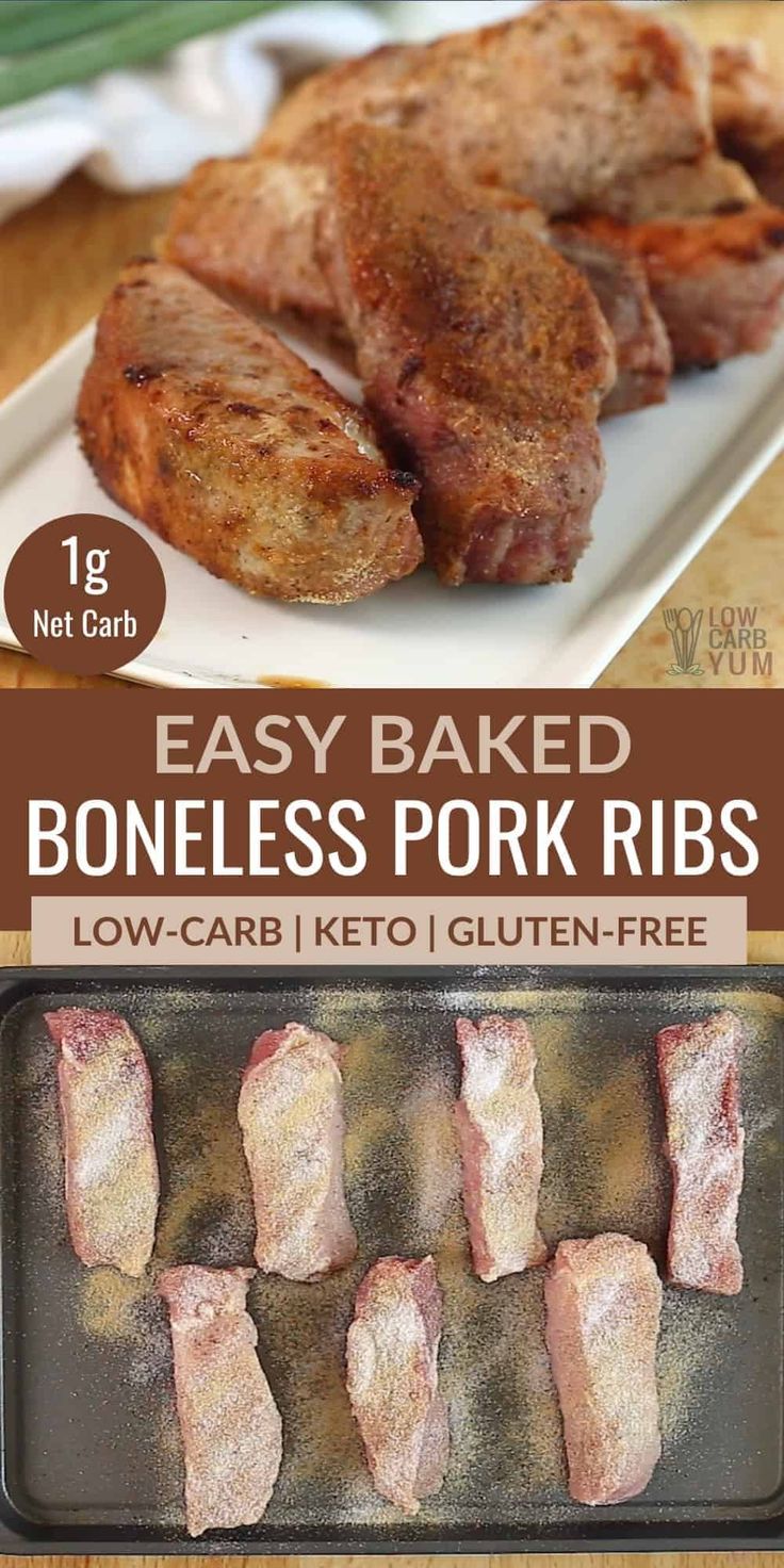 easy baked boneless pork ribs with low carb keto gluten - free