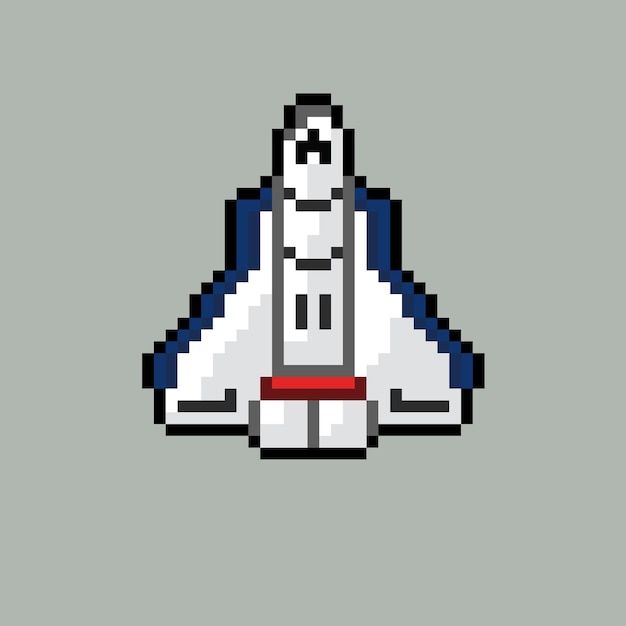 an image of a pixel art space shuttle