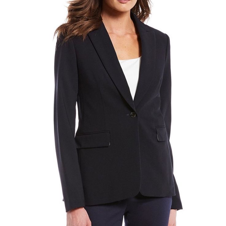 Brand New With Tags! Size 4. Unworn, Extra Button Included. Navy Blazer With Single Button - Can Be Dressed Up Or For A Night Out. Perfect Condition Elegant Calvin Klein Formal Blazer, Calvin Klein Single Breasted Formal Blazer, Calvin Klein Formal Single-breasted Blazer, Calvin Klein Classic Single Button Blazer, Classic Calvin Klein Single Button Blazer, Calvin Klein Classic Blazer With Notch Lapel, Calvin Klein Notch Lapel Business Casual Blazer, Classic Calvin Klein Blazer For Work, Elegant Tailored Calvin Klein Blazer