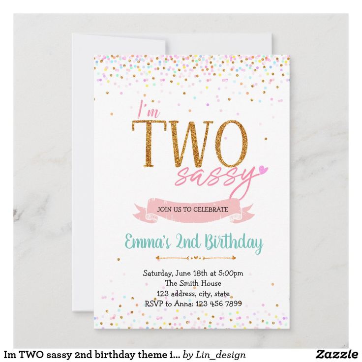 two sasy birthday party card with confetti