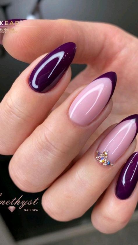 nail art Dark Purple Nails, Violet Nails, Purple Nail Designs, Cute Acrylic Nail Designs, Pink Nail, Fancy Nails, Purple Nails, Cute Acrylic Nails, Acrylic Nail Designs