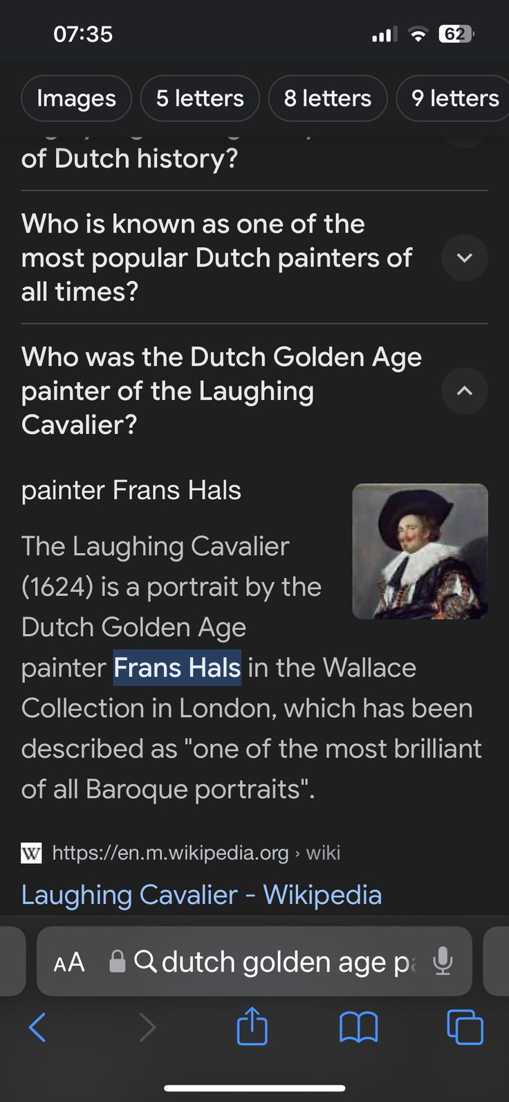 an iphone screen with the text'who is known as one of the most popular painters of all time? '