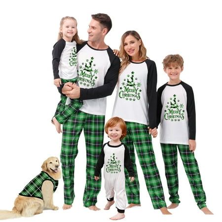 Christmas Pajamas for Family Long Sleeve Dog Print Raglan Tops + Plaid Pants Set Winter Sleepwear Features: -- Quality fabric, they'll help you stay warm on chilly nights. -- Hand/Machine wash in cold separately. Hang dry. -- Clothes are SOLD SEPARATELY. If you need a set for whole family, you must add a women/men/kid /baby size you need into your shopping cart. Dad Size(cm/inch) M Tops Length: 72 / 28.35 Bust: 112 / 44.09 Pants Length: 107 / 42.13 Waist: 73 / 28.74 L Tops Length: 74 / 29.13 Bus Family Xmas Pjs, Christmas Pajamas For Family, Pjs Matching, Family Matching Pjs, Family Matching Pajamas, Christmas Pjs Family, Xmas Pjs, Family Pjs, Matching Family Christmas Pajamas