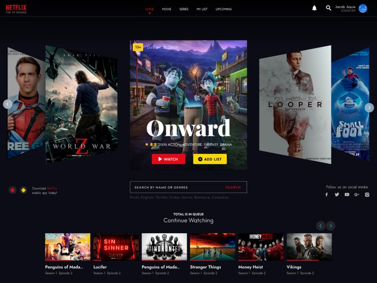 the homepage for netflix's latest streaming service