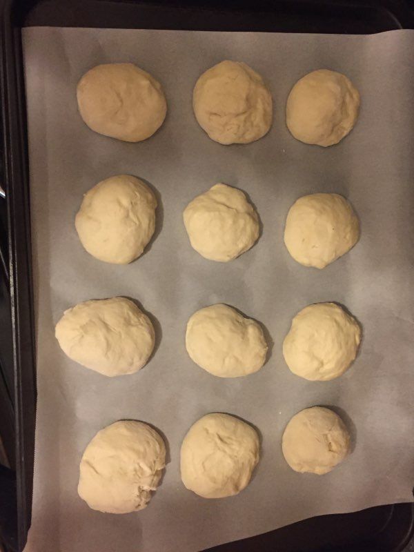 the dough is ready to be baked in the oven and put into an uncooked pan