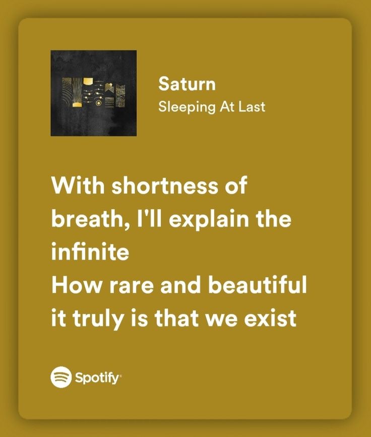 a quote from spotify about sleeping at last