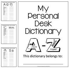 a to z worksheet with the words'my personal desk dictionary'in black and white