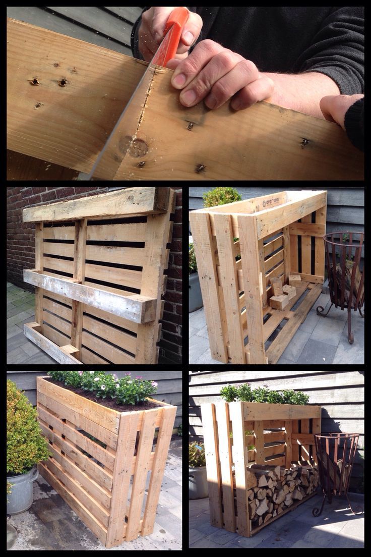 several pictures of different types of wooden pallets