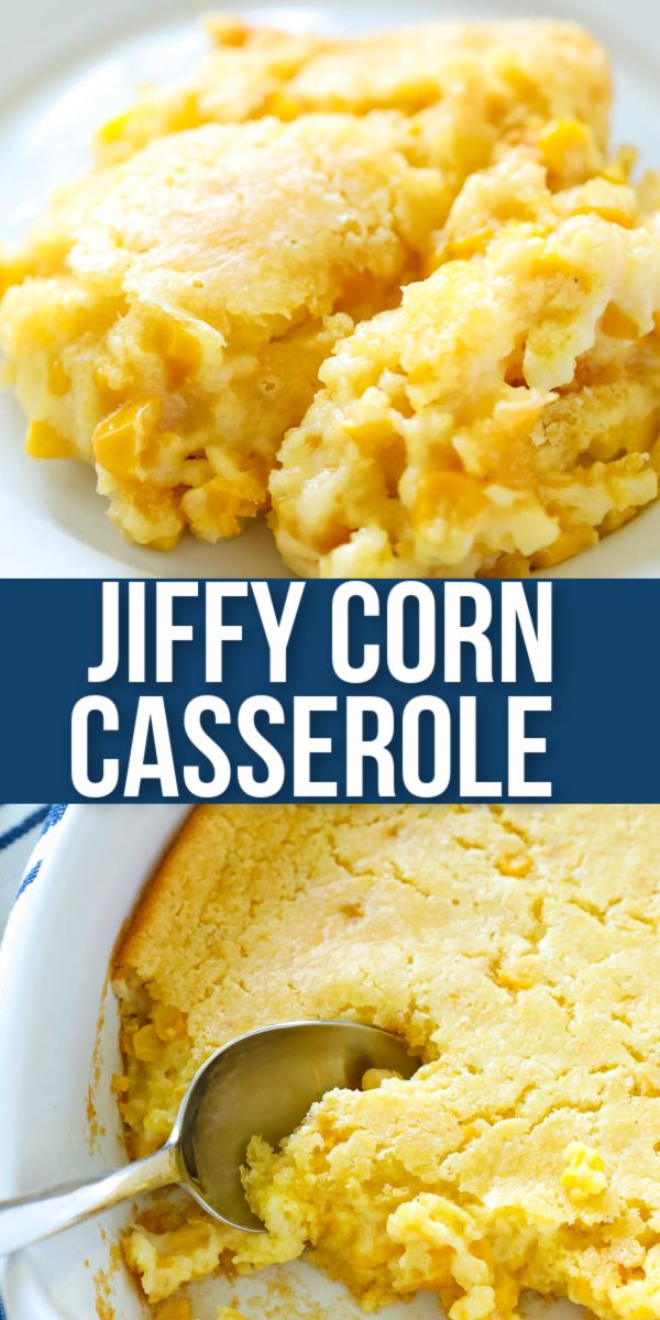 two images showing different types of corn casserole