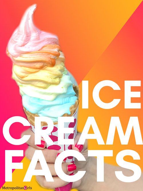 a hand holding an ice cream cone with pastel colors on it and the words ice cream fact above it