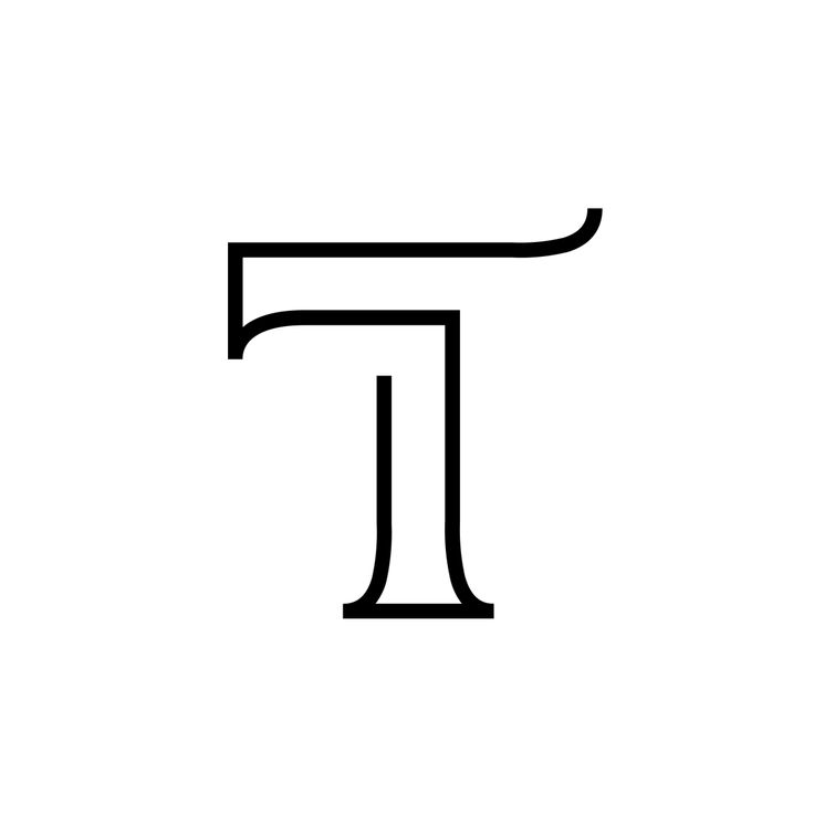 the letter t is shown in black and white