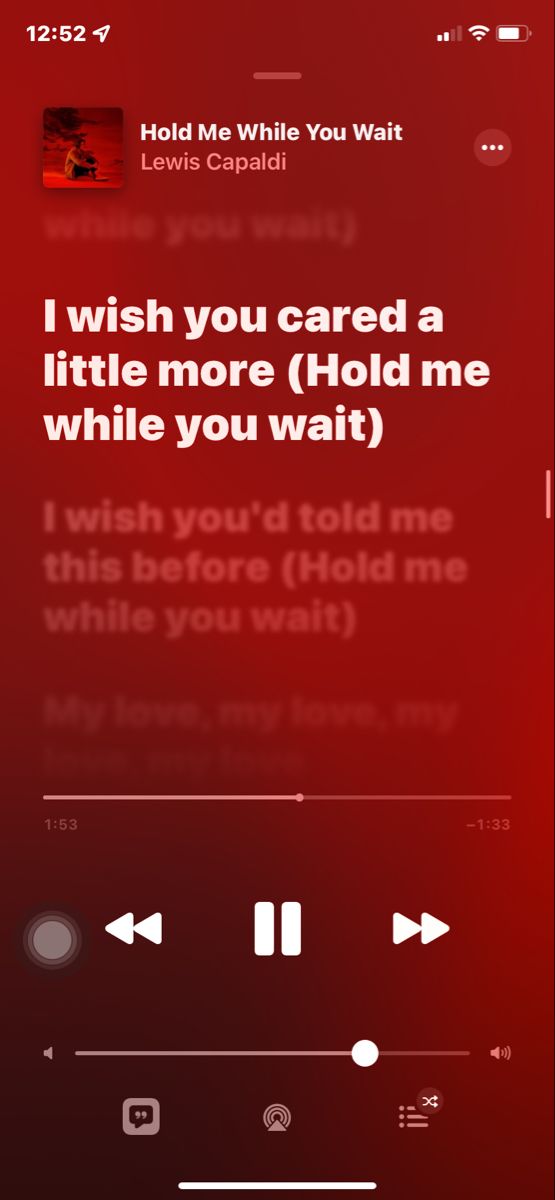 an iphone screen with the text i wish you cared a little more hold me while you wait