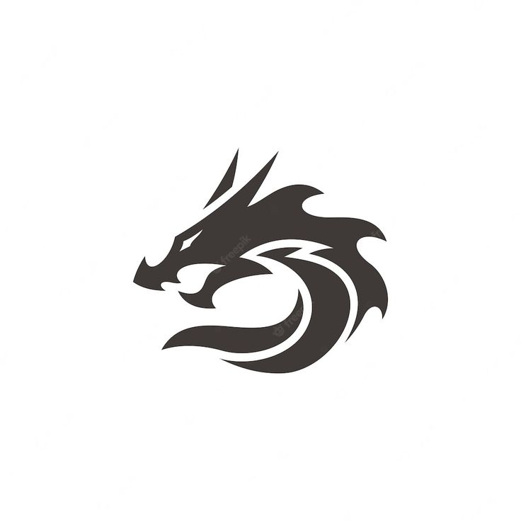 Dragon Simple Design, Simple Dragon Design, Dragon Sillouhette, Dragon Symbol Design, Dragon Illustration Design, Logo Naga, Dragon Graphic Design, Dragon Minimalist, Dragon Font