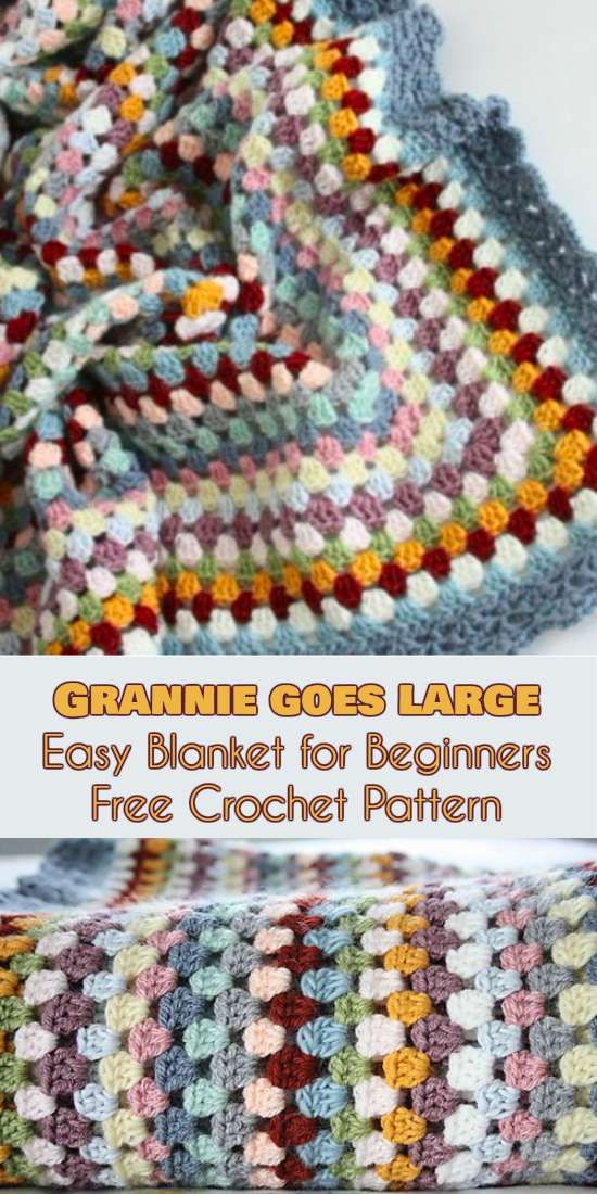 the crochet afghan has been made using granny's yarn