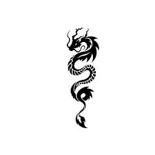 a black dragon tattoo on a white background