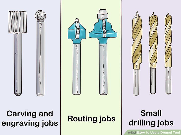 four different types of drilling tools labeled in the following words, carving and engraving jobs