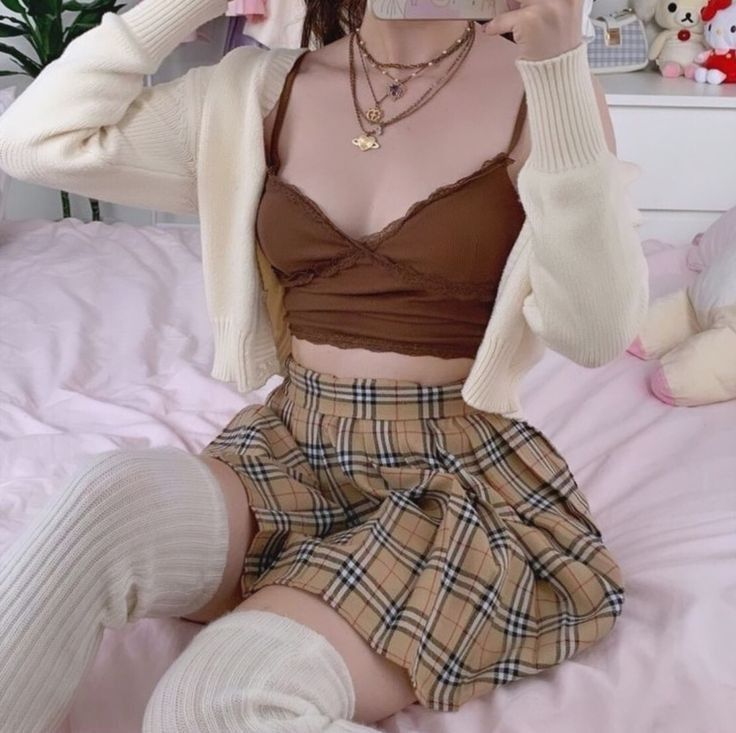 Popular Clothes, Swaggy Outfits, Kawaii Clothes, Teen Fashion Outfits, Kawaii Fashion, Outfit Details, Aesthetic Outfits, Skirt Outfits, Cute Casual Outfits