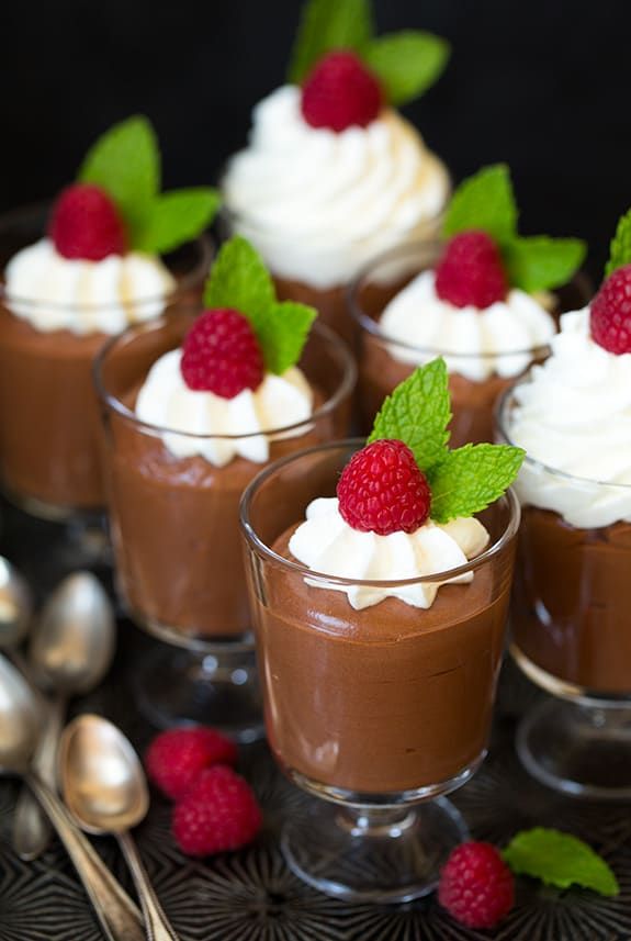 small desserts with raspberries and whipped cream