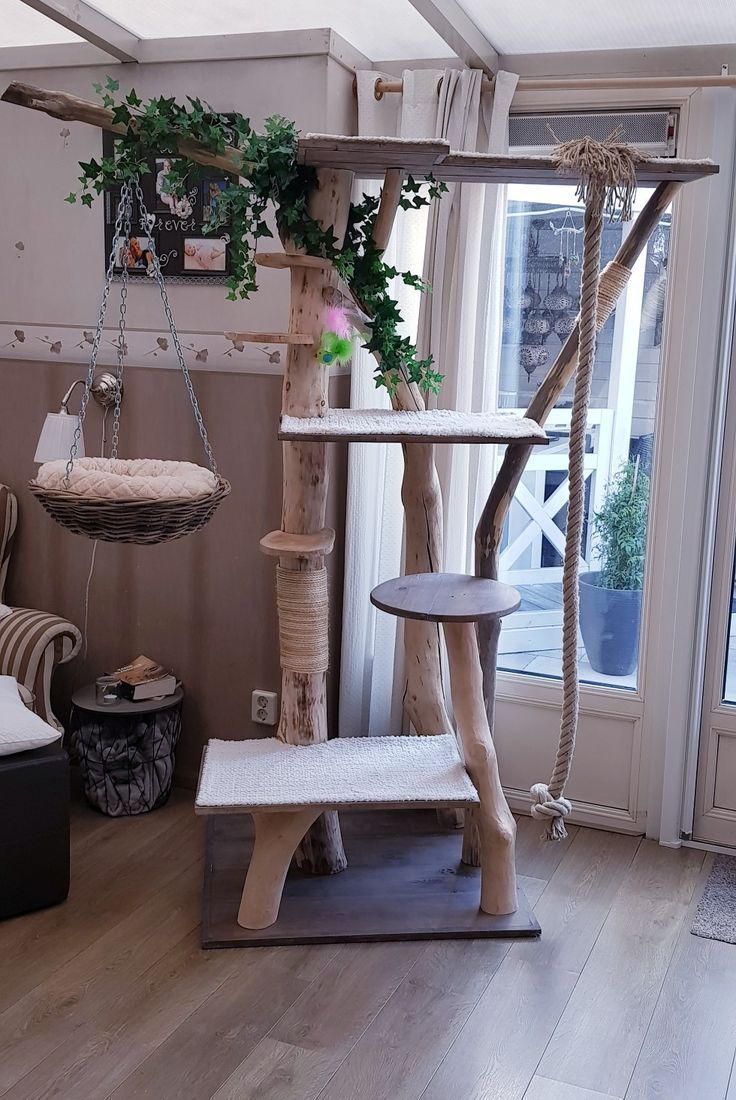 Arbrechat DIY super original Katt Diy, Katt Grejer, Kat Diy, Chat Diy, Cat Patio, Cat Tree House, Diy Cat Tree, Cat House Diy, Cat Playground