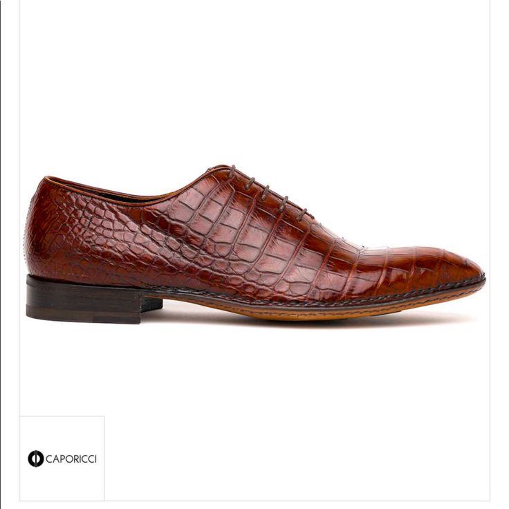 Caporicci 2543 Dark Gold Brown Alligator Leather Oxford Retail $2799.00 Made In Italy Color/Material: Dark Gold Brown Alligator Lace-Up Closure Lightly Padded Leather Insole Smooth Leather Sole 1 Inch Heel I Do Have Other Sizes (7.5-16) Just Ask Me. Clearing House. *Box’s Is Kind-Of Beat Up. Caporicci 1208 Genuine Alligator Apron Toe Penny Loafers Dark Gold Brown Beautiful Genuine Alligator Apron Toe Penny Loafers, Featuring Fine Stitch Detailing And Leather Sole. Caporicci Exotic Shoes Exemplif Black Cat 4s, Tanker Boots, Exotic Shoes, Ranger Boot, Adidas Super, Leather Converse, Alligator Shoes, Mens Skechers, Waterproof Sneakers