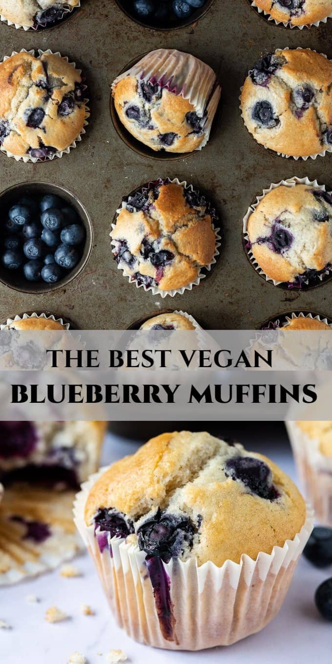 the best vegan blueberry muffins are made with fresh blueberries