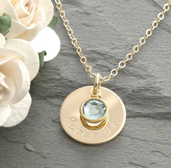 Mother Birthstone Necklace, Name Rings Silver, Birthstone Necklace Mothers, Personalized Gold Necklace, Mommy Necklace, Hand Stamped Necklace, Gold Name Necklace, Mother Birthday Gifts, Monogram Necklace