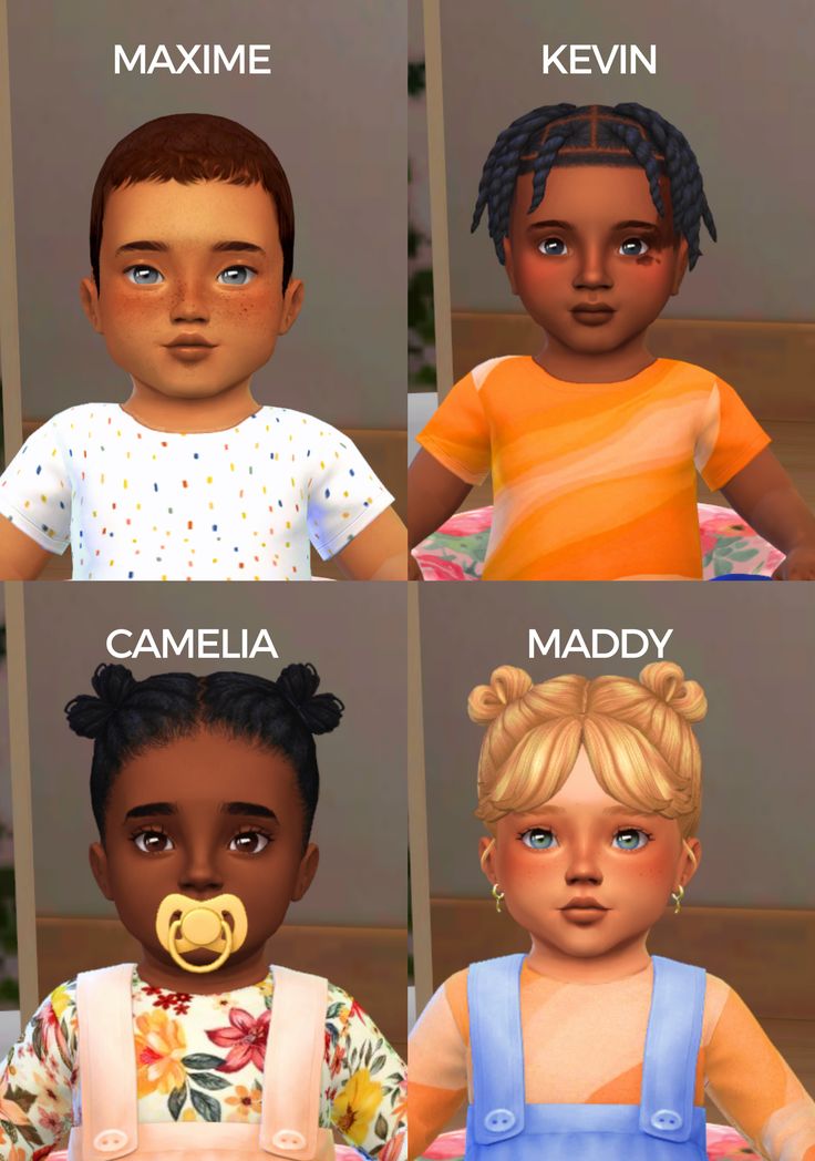 four different types of children's avatars are shown in this screenshote