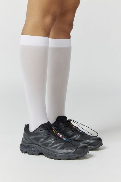 Essential knee highs in the softest sheer knit. Content + Care 96% Nylon, 4% spandex Hand wash Imported Size + Fit Knee length | Classic Sheer Knee High Sock in White, Women's at Urban Outfitters Knee Length White Socks, White Knee High Socks, Socks Gym, High Knees, Knee High Socks, White Sock, High Socks, Knee Length, Urban Outfitters