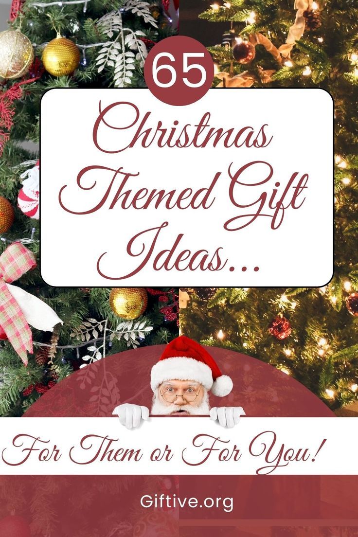 a christmas tree with the words 65 christmas themed gift ideas for him or her