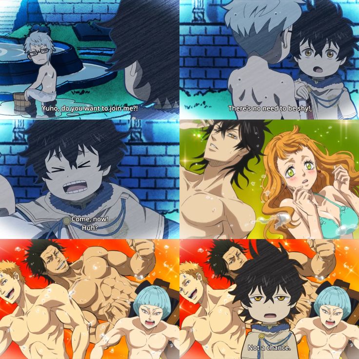 some anime characters with different expressions in front of a brick wall and an image of the same