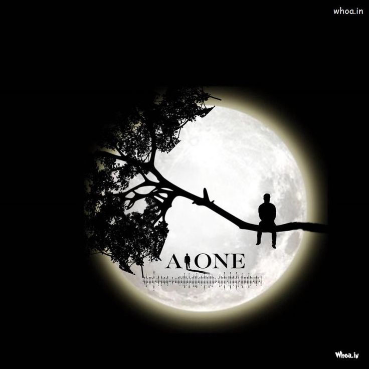 the silhouette of a man sitting on a tree branch in front of a full moon