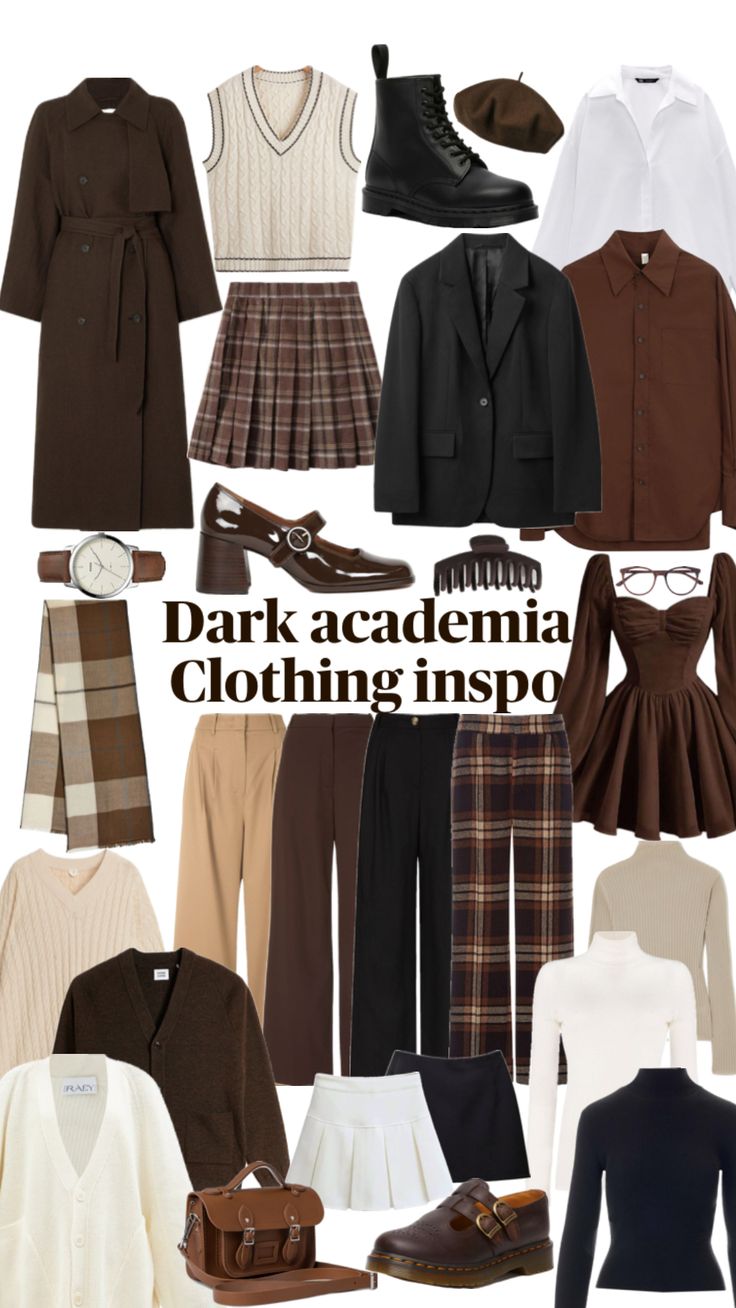 Dark academia outfit inspo #fashion #outfit Dark Academia Wardrobe, Academia Outfits Aesthetic, Dark Academia Aesthetic Outfit, Academia Aesthetic Outfit, Dark Academia Outfits, Estilo Dark, Academia Outfits, Academia Style, Casual Outfit Inspiration