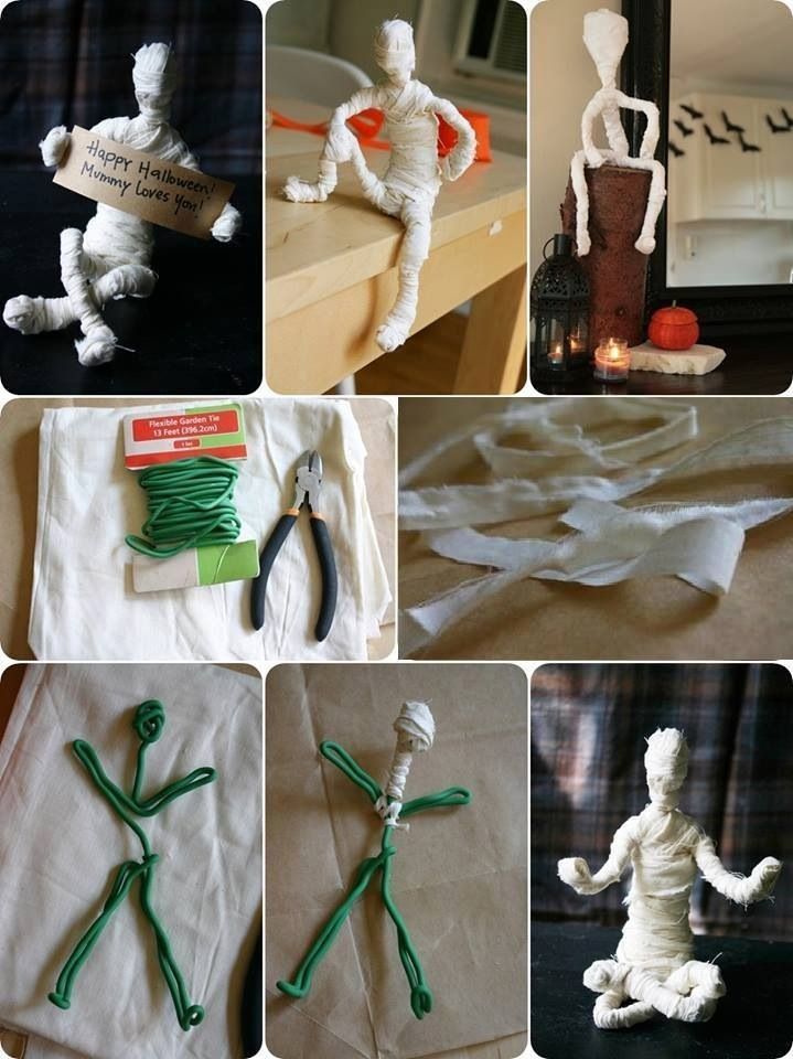 many different pictures of paper mache people and their work on the table with scissors