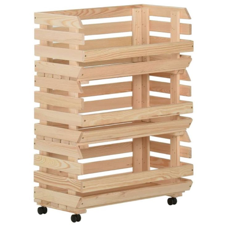 a stack of wooden crates sitting on top of each other