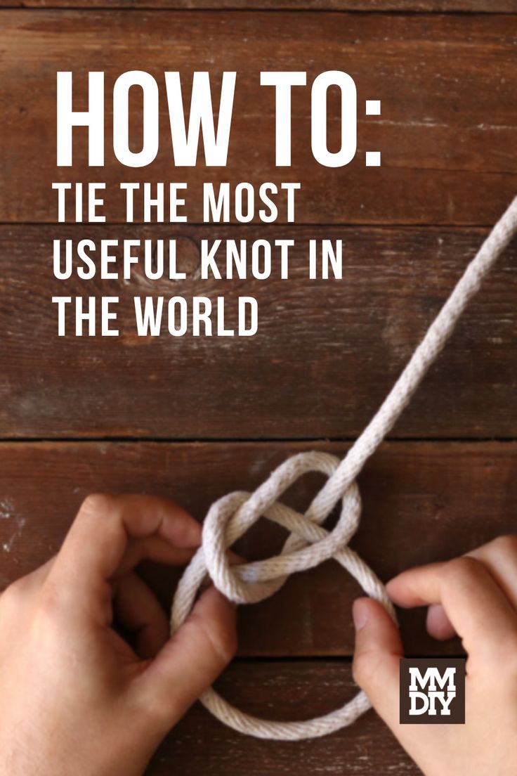 two hands holding a rope with the words how to tie the most useful knot in the world