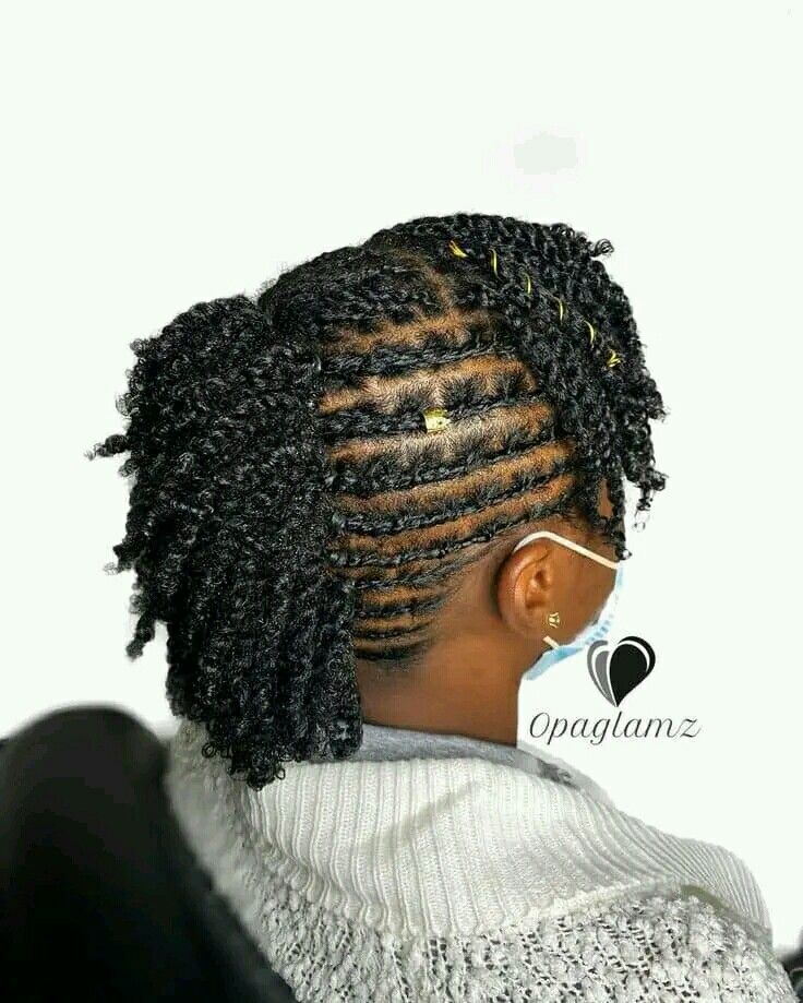 Fluffy Twists, Short Haircut Designs, Braided Twists, Adult Hairstyles, Mohawk Braid Styles, Black Cornrows, Braids Hairstyles Ideas, Locs Long, Short Dreadlocks