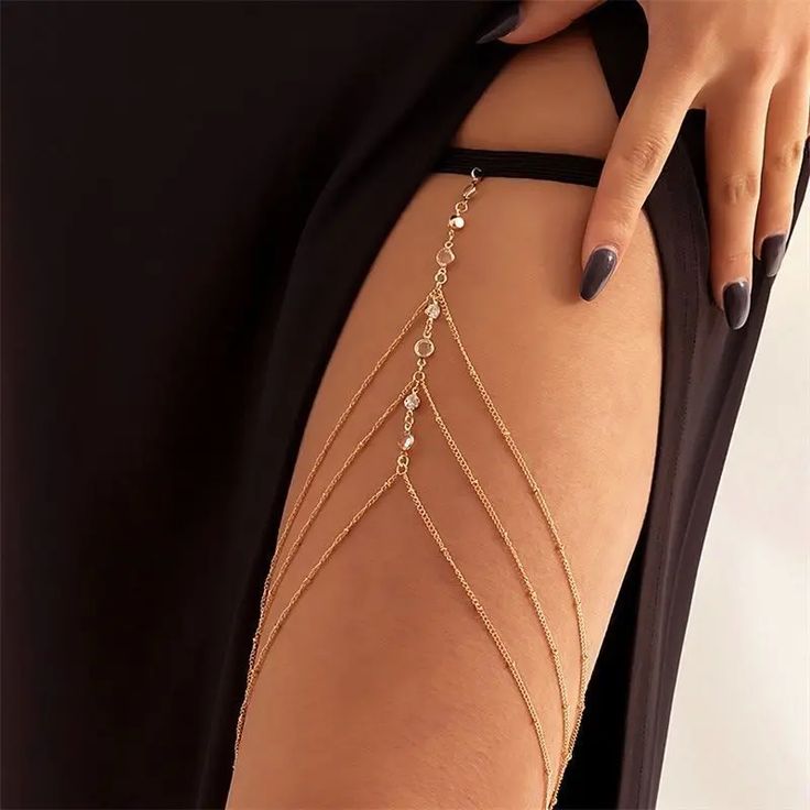 Jóias Body Chains, Thigh Jewelry, Leg Jewelry, Legs Ring, Thigh Chain, Leg Chain, Body Chains, Chain For Women, Black Rope